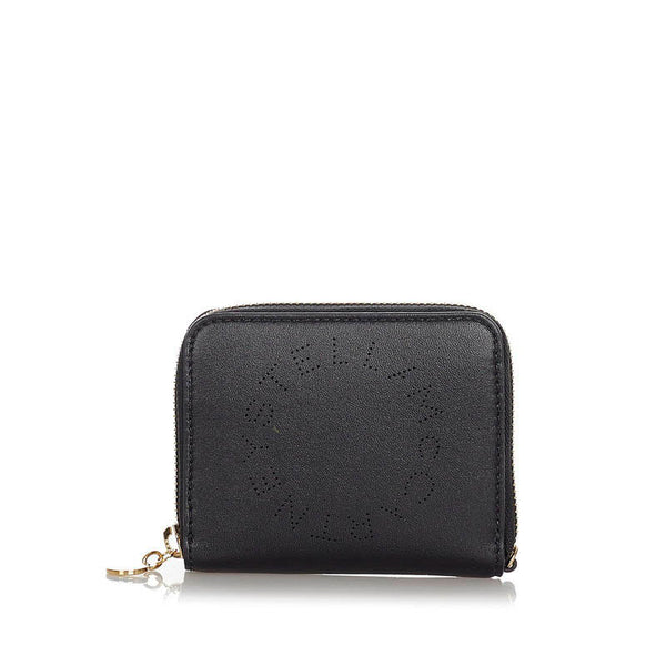 ステラマッカートニー ステラロゴ コインケース 570271 W8542 1000 ブラック ゴールド 合成皮革 レディース Stella McCartney 【中古】