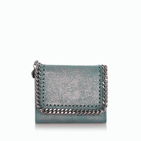 ステラマッカートニー ファラベラ ブルーグレー ポリエステル 三つ折り財布 レディース Stella McCartney 【中古】
