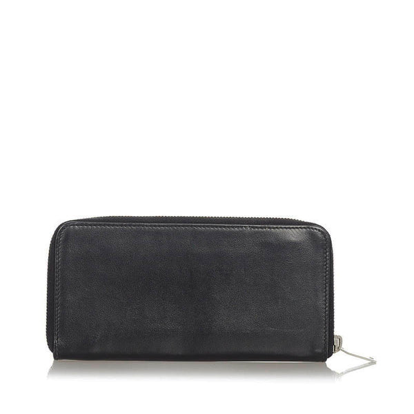 イヴ サンローラン ドクロ ブラック レザー 長財布 メンズ YVES SAINT LAURENT 【中古】