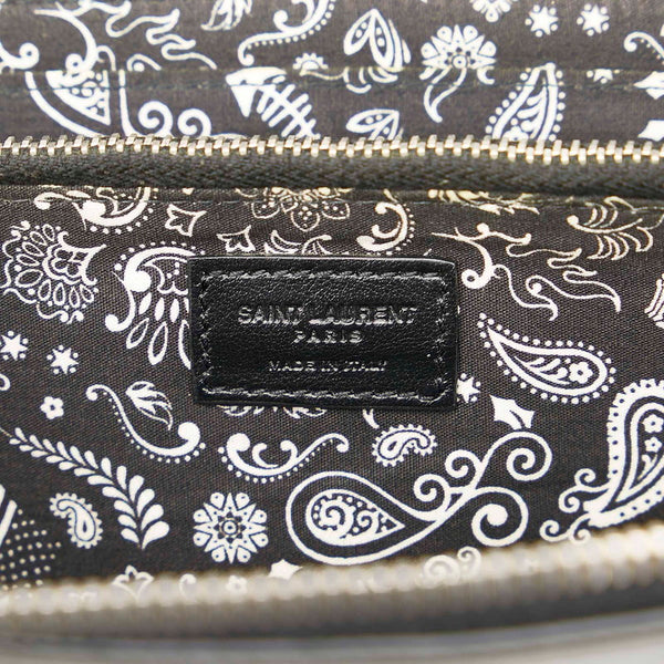 イヴ サンローラン ドクロ ブラック レザー 長財布 メンズ YVES SAINT LAURENT 【中古】