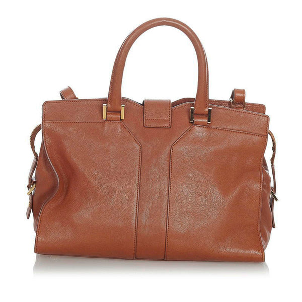 イヴ サンローラン Yライン ベイビーカバス　 キャメル レザー ハンドバッグ ショルダーバッグ 2WAY レディース YVES SAINT LAURENT 【中古】