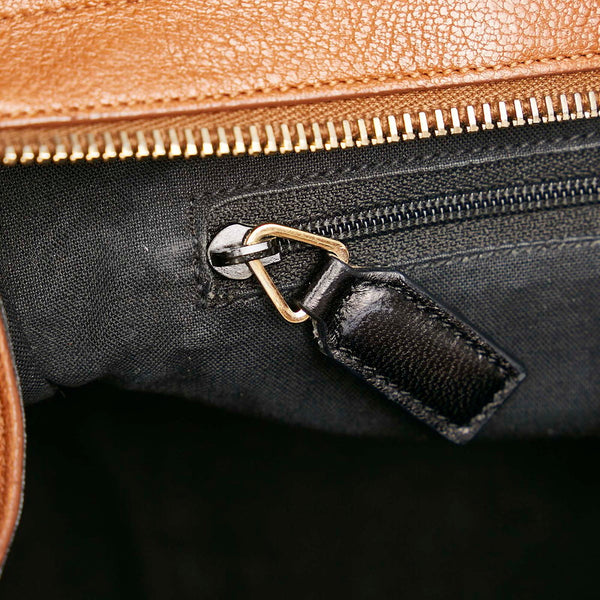 イヴ サンローラン Yライン ベイビーカバス　 キャメル レザー ハンドバッグ ショルダーバッグ 2WAY レディース YVES SAINT LAURENT 【中古】