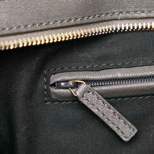 サンローラン Yライン カバス グレー レザー トートバッグ レディース SAINT LAURENT 【中古】