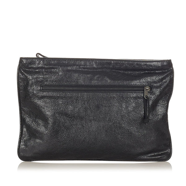 バレンシアガ 535334 ブラック レザー クラッチバッグ レディース BALENCIAGA 【中古】