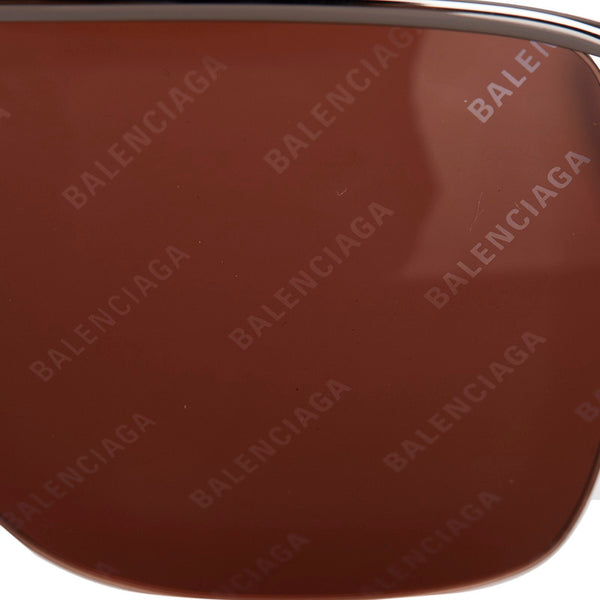 バレンシアガ サングラス BB0092S シルバー ブラウン メタル メンズ BALENCIAGA 【中古】
