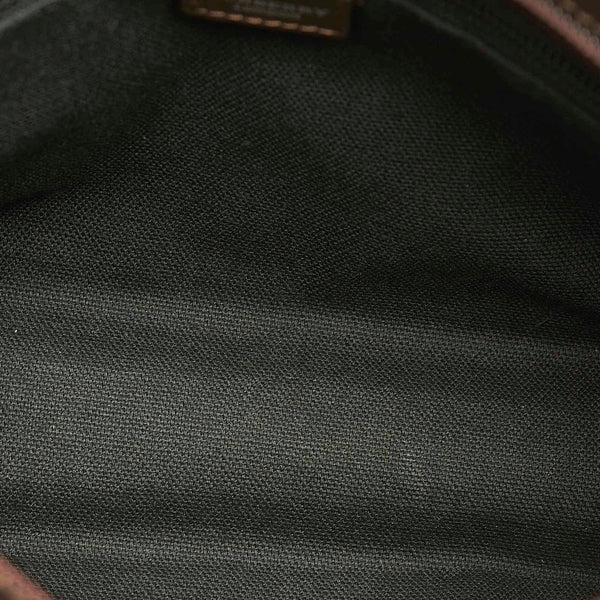 バーバリー ハウスチェック ブラウン レザー セカンドバッグ レディース BURBERRY 【中古】