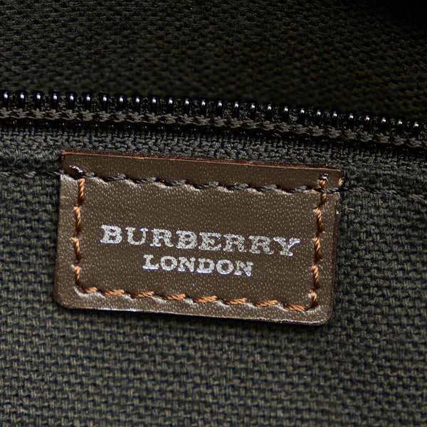 バーバリー ハウスチェック ブラウン レザー セカンドバッグ レディース BURBERRY 【中古】