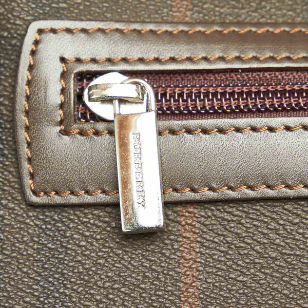 バーバリー ハウスチェック ブラウン レザー セカンドバッグ レディース BURBERRY 【中古】