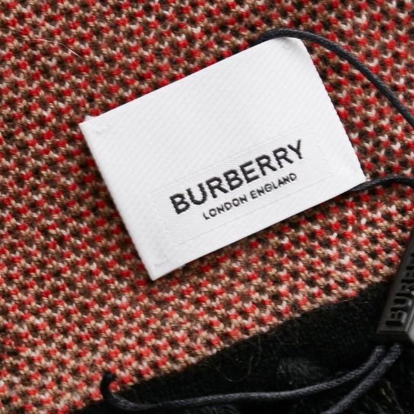 バーバリー ブラウン ブラック ホワイト カシミヤ マフラー レディース BURBERRY 【中古】