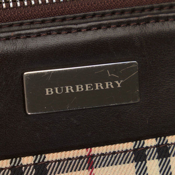 バーバリー ノバチェック ベージュ レザー キャンバス 肩掛け ショルダーバッグ レディース BURBERRY 【中古】