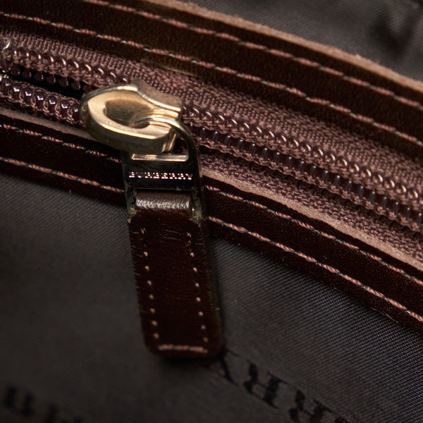 バーバリー ノバチェック ベージュ レザー キャンバス 肩掛け ショルダーバッグ レディース BURBERRY 【中古】