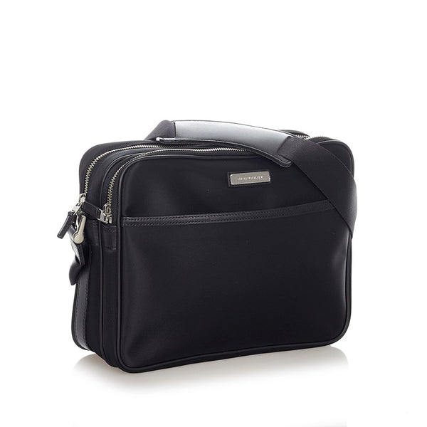 バーバリー ブラック ナイロン レザー ショルダーバッグ レディース BURBERRY 【中古】