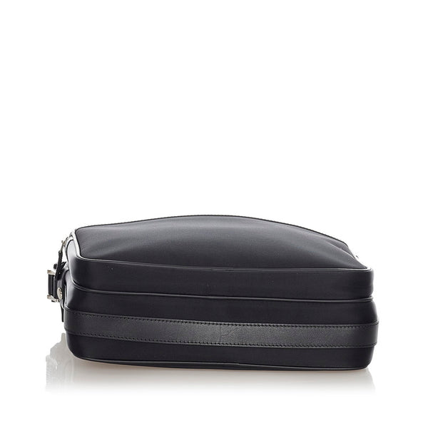 バーバリー ブラック ナイロン レザー ショルダーバッグ レディース BURBERRY 【中古】