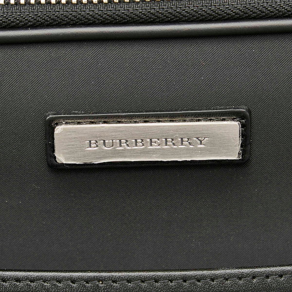 バーバリー ブラック ナイロン レザー ショルダーバッグ レディース BURBERRY 【中古】