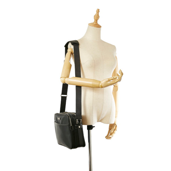 バーバリー ブラック ナイロン レザー ショルダーバッグ レディース BURBERRY 【中古】