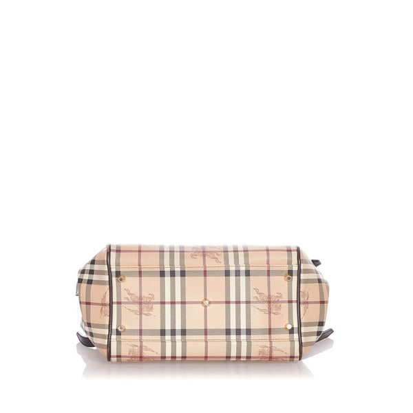 バーバリー ノバチェックホース ベージュ マルチ PVC レザー トートバッグ レディース BURBERRY 【中古】
