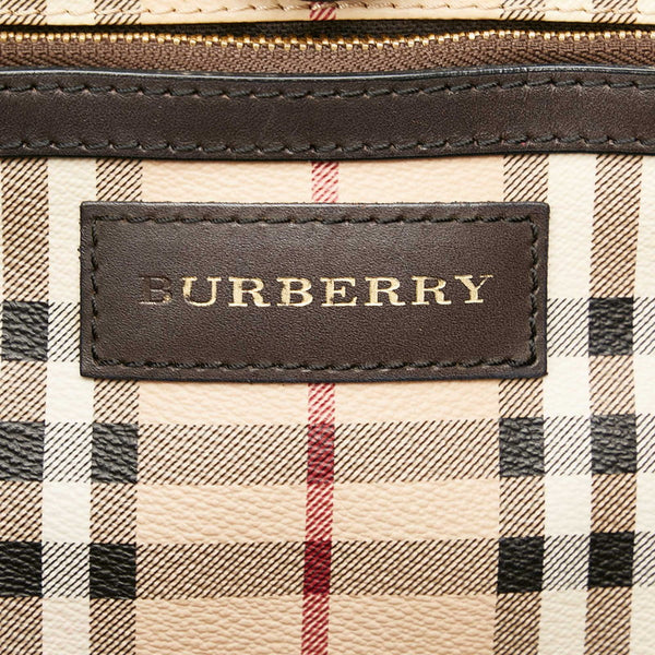 バーバリー ノバチェックホース ベージュ マルチ PVC レザー トートバッグ レディース BURBERRY 【中古】