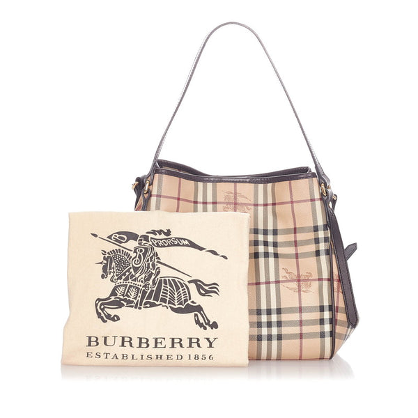 バーバリー ノバチェックホース ベージュ マルチ PVC レザー トートバッグ レディース BURBERRY 【中古】
