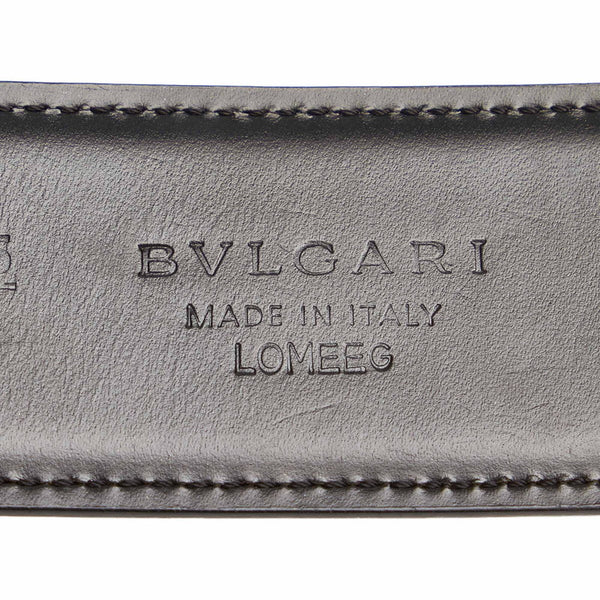 ブルガリ ブルガリ ブルガリ ブラック シルバー レザー ベルト メンズ BVLGARI 【中古】