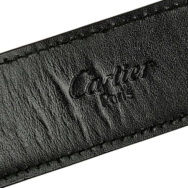 カルティエ 象 ブラック ゴールド レザー ベルト レディース CARTIER 【中古】