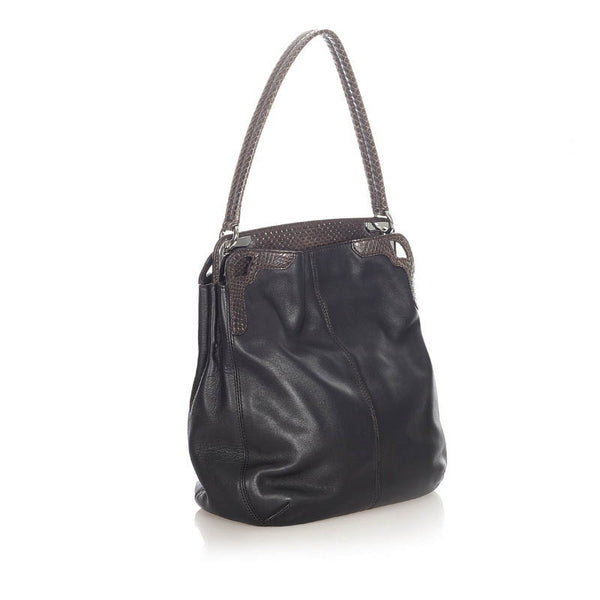 カルティエ マルチェロ ワンショルダー ブラック ダークブラウン レザー レディース CARTIER 【中古】