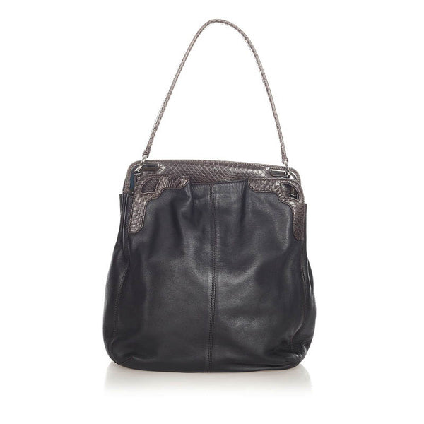 カルティエ マルチェロ ワンショルダー ブラック ダークブラウン レザー レディース CARTIER 【中古】