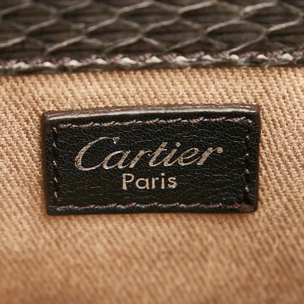 カルティエ マルチェロ ワンショルダー ブラック ダークブラウン レザー レディース CARTIER 【中古】