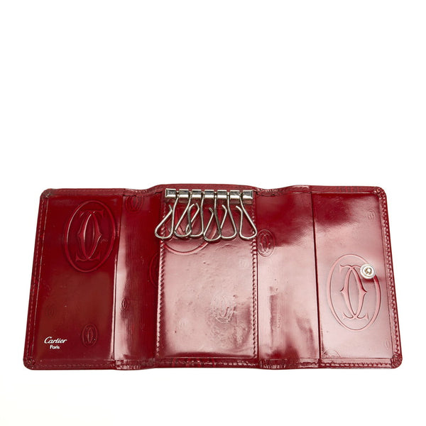 カルティエ マスト レッド レザー キーケース レディース CARTIER 【中古】