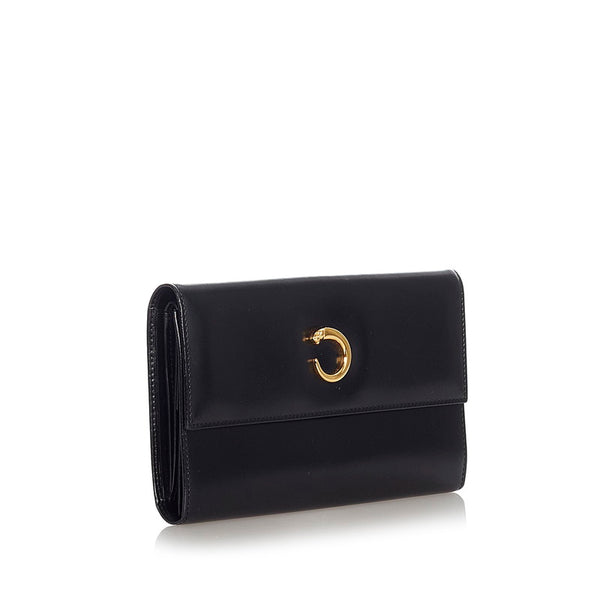 カルティエ パンテール パンサー ブラック ゴールド レザー 長財布 レディース CARTIER 【中古】