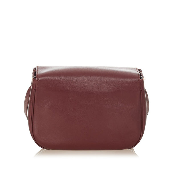 カルティエ マストライン ボルドー レザー 斜め掛け ショルダーバッグ レディース CARTIER 【中古】