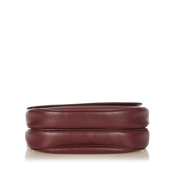 カルティエ マストライン ボルドー レザー 斜め掛け ショルダーバッグ レディース CARTIER 【中古】