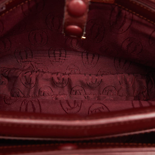 カルティエ マストライン ボルドー レザー 斜め掛け ショルダーバッグ レディース CARTIER 【中古】