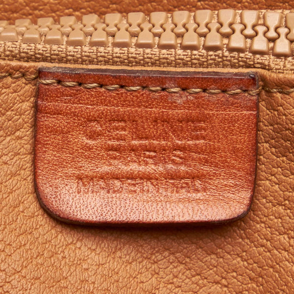 セリーヌ マカダム ブラウン PVC レザー ハンドバッグ レディース CELINE 【中古】