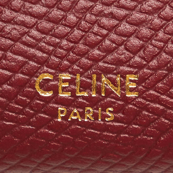 セリーヌ ラージ フラップウォレット  長財布 ボルドー ライトバーガンディ レザー レディース CELINE 【中古】