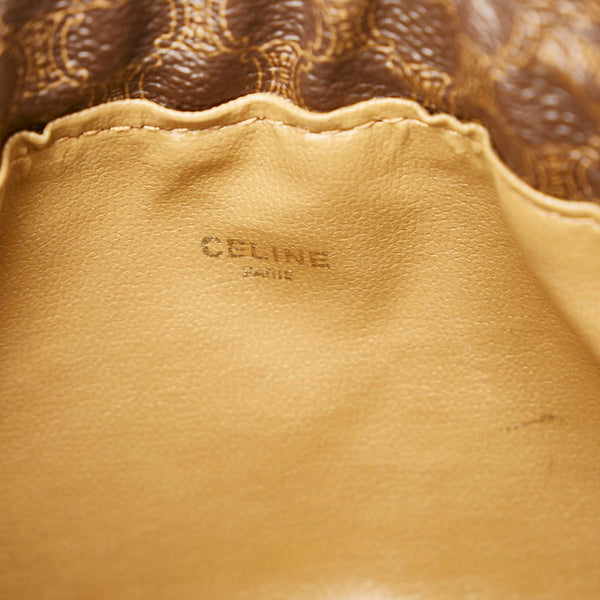 セリーヌ マカダム ブラウン PVC レザー ポーチ レディース CELINE 【中古】