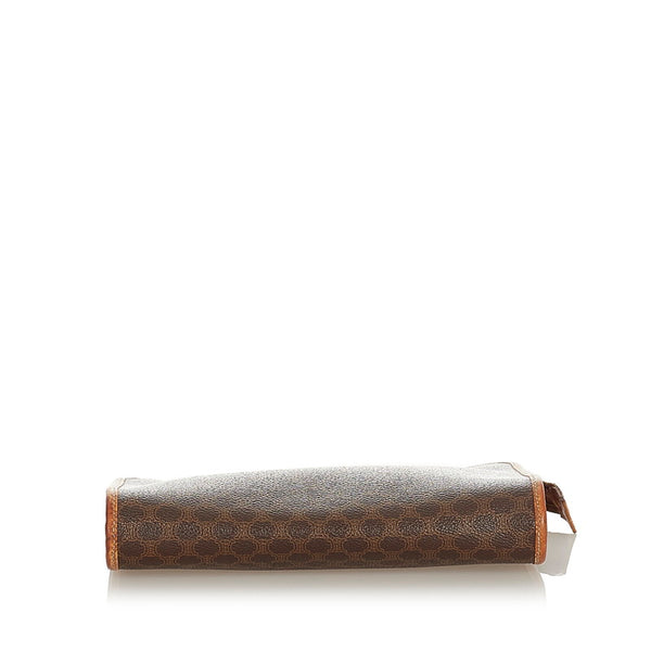 セリーヌ マカダム  セカンドバッグ ブラウン PVC レザー メンズ CELINE 【中古】