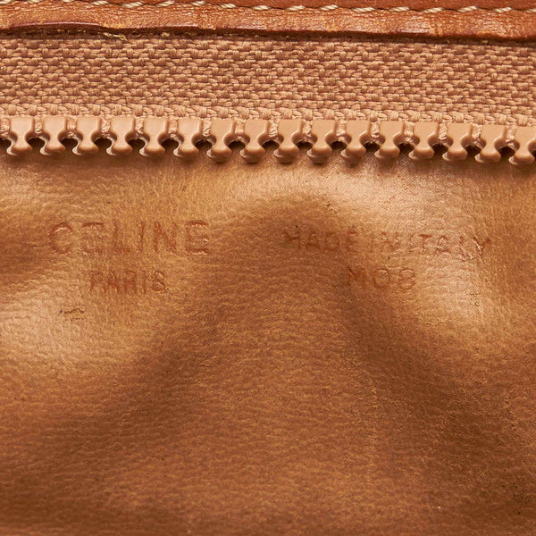 セリーヌ マカダム  セカンドバッグ ブラウン PVC レザー メンズ CELINE 【中古】