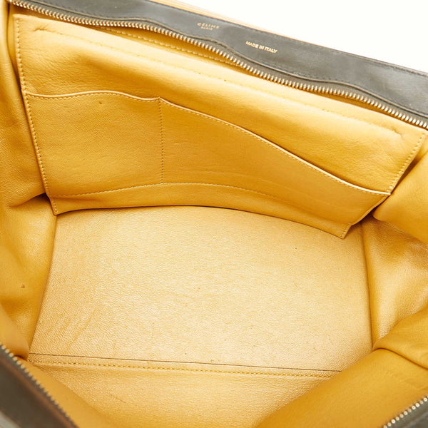 セリーヌ トラペーズ マスタード レザー スウェード ハンドバッグ ショルダーバッグ 2WAY レディース CELINE 【中古】