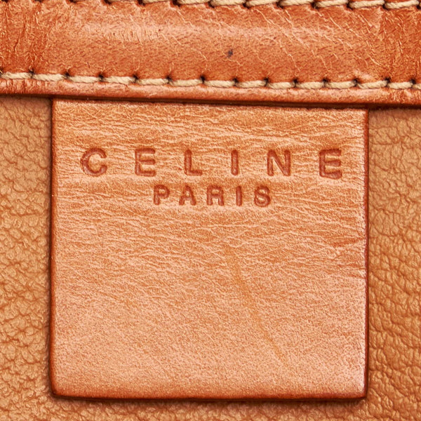 セリーヌ マカダム ダークブラウン PVC レザー トートバッグ レディース CELINE 【中古】