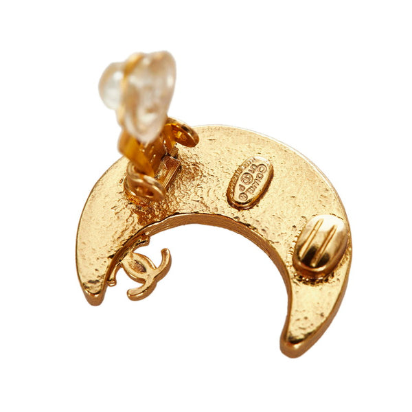 シャネル 01 P ゴールド メッキ ムーン イヤリング レディース CHANEL 【中古】