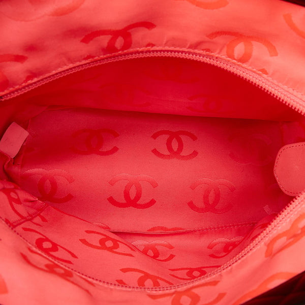 シャネル カンボン ブラック ホワイト レザー ハンドバッグ レディース CHANEL 【中古】