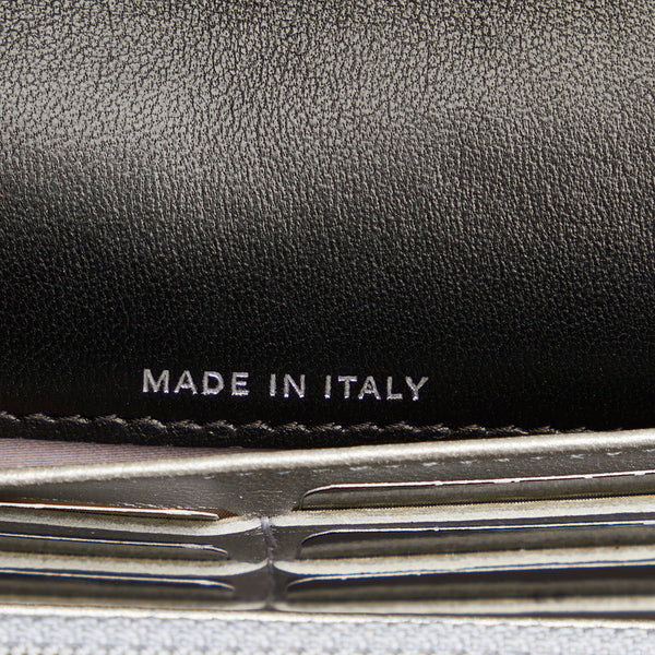 シャネル カメリア ブラック レザー 長財布 レディース CHANEL 【中古】