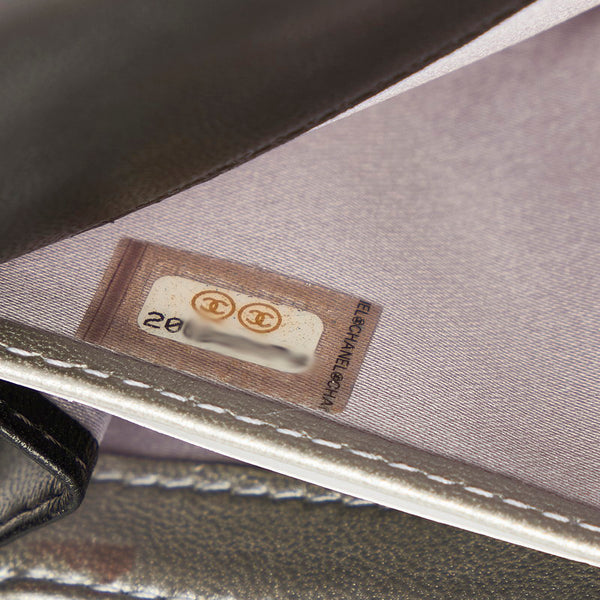 シャネル カメリア ブラック レザー 長財布 レディース CHANEL 【中古】