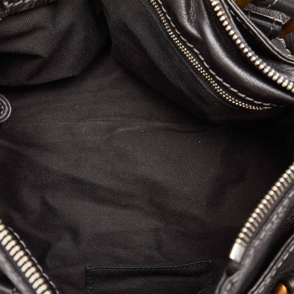 クロエ パディントン ブラック レザー ハンドバッグ レディース Chloe 【中古】