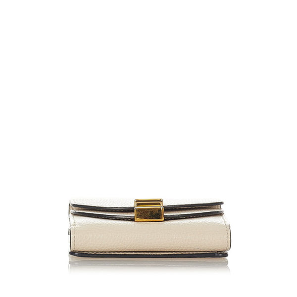 クロエ 三つ折り財布 アイボリー レザー レディース Chloe 【中古】