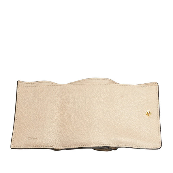 クロエ 三つ折り財布 アイボリー レザー レディース Chloe 【中古】
