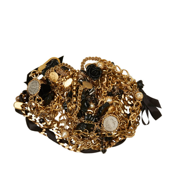 ドルチェアンドガッバーナ ゴールド ブラック メッキ ベルト レディース DOLCE&GABBANA 【中古】