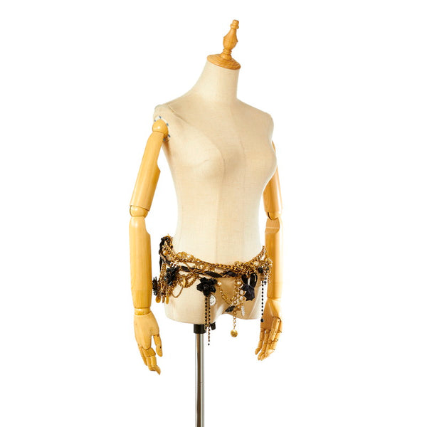 ドルチェアンドガッバーナ ゴールド ブラック メッキ ベルト レディース DOLCE&GABBANA 【中古】