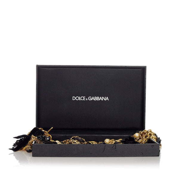 ドルチェアンドガッバーナ ゴールド ブラック メッキ ベルト レディース DOLCE&GABBANA 【中古】