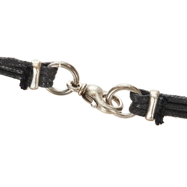 ドルチェアンドガッバーナ ロゴ ネックレス ブラック シルバー コットン メタル レディース DOLCE&GABBANA 【中古】